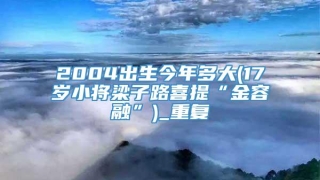 2004出生今年多大(17岁小将梁子路喜提“金容融”)_重复