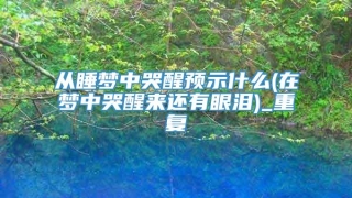 从睡梦中哭醒预示什么(在梦中哭醒来还有眼泪)_重复