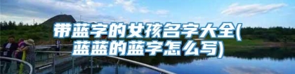 带蓝字的女孩名字大全(蓝蓝的蓝字怎么写)