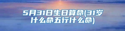 5月31日生日算命(31岁什么命五行什么命)