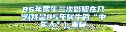 85年属牛三次婚姻在几岁(我是85年属牛的“中年人”)_重复