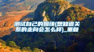 测试自己的姻缘(想知道关系的走向会怎么样)_重复