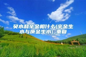 癸水和辛金相什么(辛金生水与庚金生水)_重复