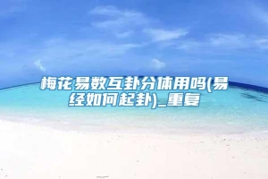 梅花易数互卦分体用吗(易经如何起卦)_重复