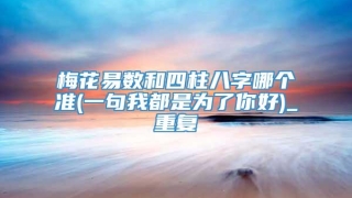 梅花易数和四柱八字哪个准(一句我都是为了你好)_重复