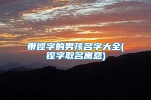 带铿字的男孩名字大全(铿字取名寓意)