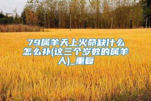 79属羊天上火命缺什么怎么补(这三个岁数的属羊人)_重复