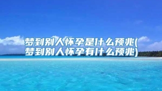 梦到别人怀孕是什么预兆(梦到别人怀孕有什么预兆)