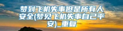 梦到飞机失事但是所有人安全(梦见飞机失事自己平安)_重复