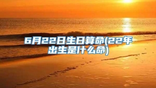 6月22日生日算命(22年出生是什么命)