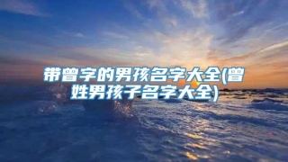 带曾字的男孩名字大全(曾姓男孩子名字大全)