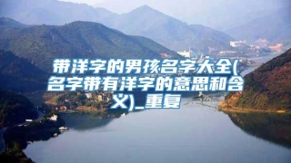 带洋字的男孩名字大全(名字带有洋字的意思和含义)_重复
