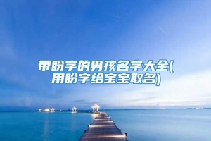 带盼字的男孩名字大全(用盼字给宝宝取名)