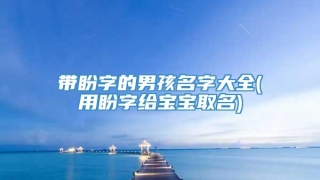 带盼字的男孩名字大全(用盼字给宝宝取名)