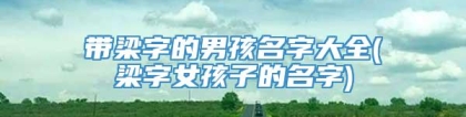 带梁字的男孩名字大全(梁字女孩子的名字)