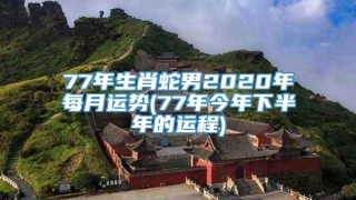 77年生肖蛇男2020年每月运势(77年今年下半年的运程)