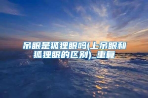 吊眼是狐狸眼吗(上吊眼和狐狸眼的区别)_重复