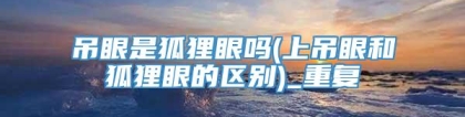 吊眼是狐狸眼吗(上吊眼和狐狸眼的区别)_重复