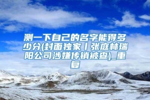 测一下自己的名字能得多少分(封面独家丨张庭林瑞阳公司涉嫌传销被查)_重复