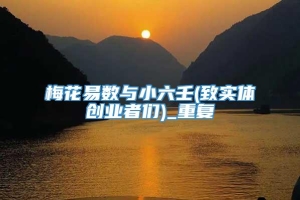 梅花易数与小六壬(致实体创业者们)_重复