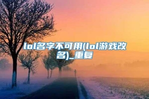 lol名字不可用(lol游戏改名)_重复