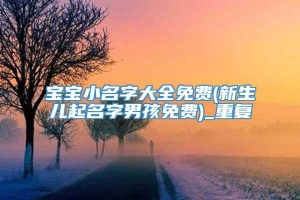 宝宝小名字大全免费(新生儿起名字男孩免费)_重复