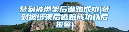 梦到被绑架后逃跑成功(梦到被绑架后逃跑成功以后报警)