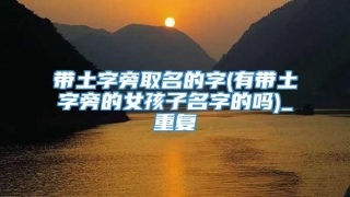 带土字旁取名的字(有带土字旁的女孩子名字的吗)_重复