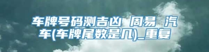 车牌号码测吉凶 周易 汽车(车牌尾数是几)_重复