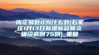 梅花易数0为什么卦(石家庄1月13日新增新冠肺炎确诊病例75例)_重复