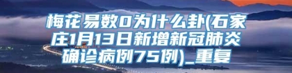 梅花易数0为什么卦(石家庄1月13日新增新冠肺炎确诊病例75例)_重复