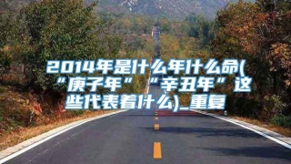 2014年是什么年什么命(“庚子年”“辛丑年”这些代表着什么)_重复