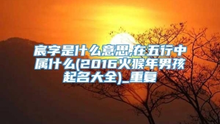 宸字是什么意思,在五行中属什么(2016火猴年男孩起名大全)_重复