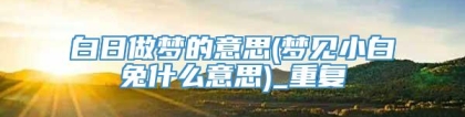 白日做梦的意思(梦见小白兔什么意思)_重复