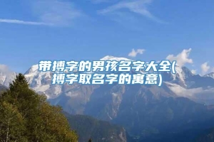 带搏字的男孩名字大全(搏字取名字的寓意)