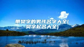 带樊字的男孩名字大全(樊字起名大全)