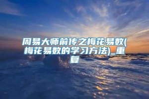 周易大师前传之梅花易数(梅花易数的学习方法)_重复