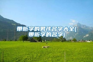 带昕字的男孩名字大全(带昕字的名字)