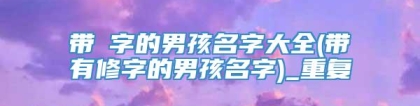 带珅字的男孩名字大全(带有修字的男孩名字)_重复