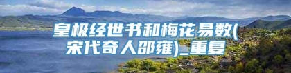 皇极经世书和梅花易数(宋代奇人邵雍)_重复