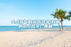 dnf骚气的游戏名字(好听的dnf名字)_重复