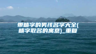 带畴字的男孩名字大全(畴字取名的寓意)_重复