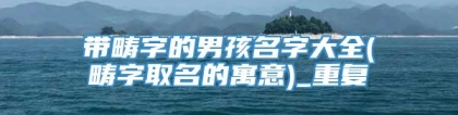 带畴字的男孩名字大全(畴字取名的寓意)_重复