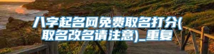 八字起名网免费取名打分(取名改名请注意)_重复