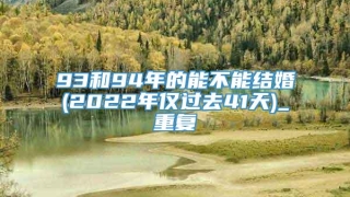 93和94年的能不能结婚(2022年仅过去41天)_重复