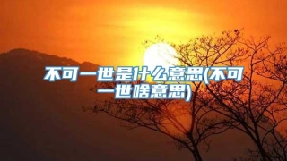 不可一世是什么意思(不可一世啥意思)