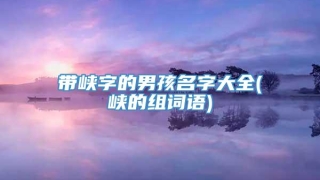 带峡字的男孩名字大全(峡的组词语)