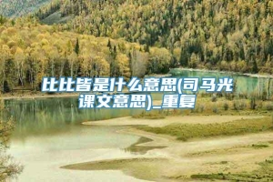 比比皆是什么意思(司马光课文意思)_重复