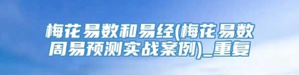 梅花易数和易经(梅花易数周易预测实战案例)_重复