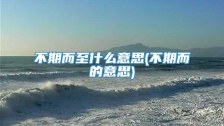 不期而至什么意思(不期而的意思)